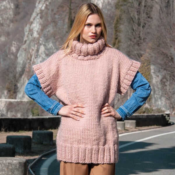 GILET LUNGO CON COLLO ALTO - MOLTO BENE